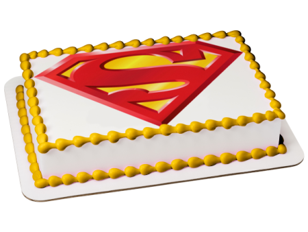 Superman Superhero Logo Edible Cake Topper Image ABPID05059 on Sale