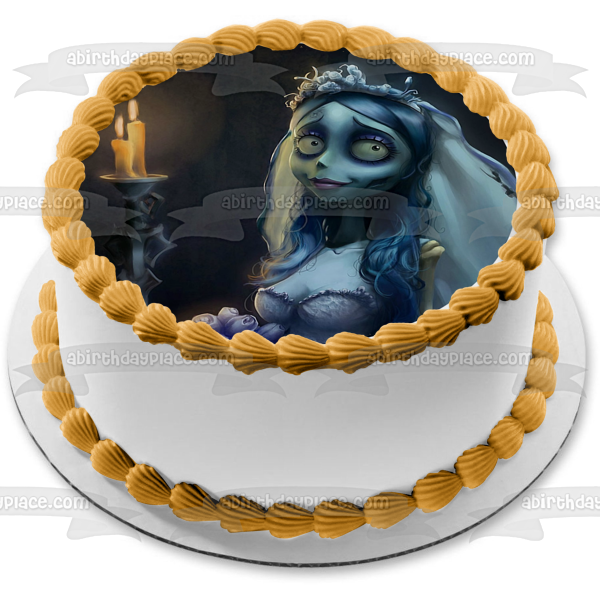 Corpse Bride Emily Candles Edible Cake Topper Image ABPID05070 Discount