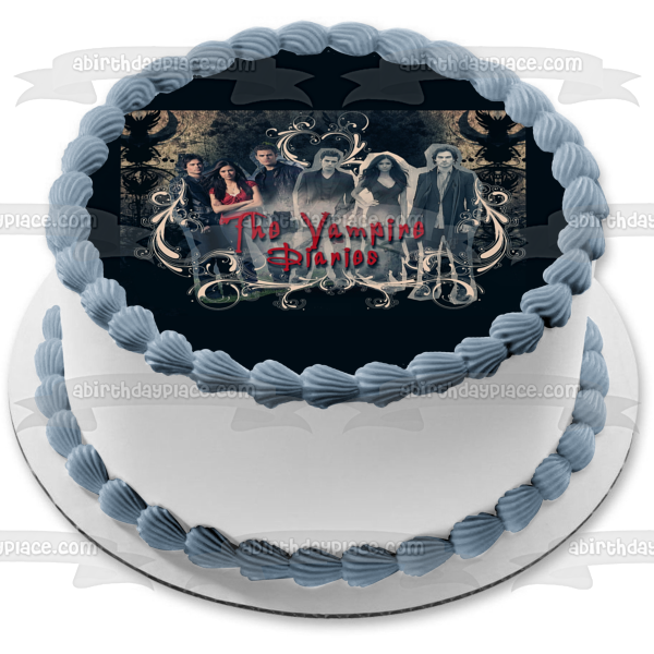 The Vampire Diaries Damon Salvator and Katerina Petrova Edible Cake Topper Image ABPID05122 Cheap