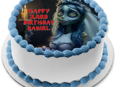 Corpse Bride Emily Candles Edible Cake Topper Image ABPID05070 Discount