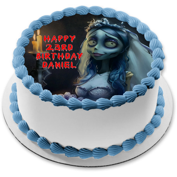 Corpse Bride Emily Candles Edible Cake Topper Image ABPID05070 Discount