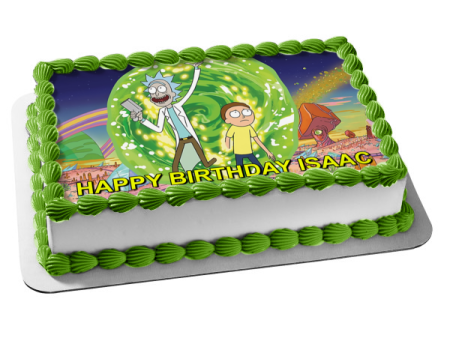 Rick and Morty Rick Sanchez and Morty Smith Rocket League Edible Cake Topper Image ABPID05084 Online