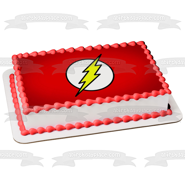 The Flash Logo Lightning Bolt Edible Cake Topper Image ABPID05068 For Cheap