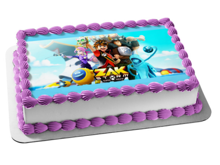 Zak Storm Super Pirate Cartoon Cece Lejune Crogar and Clovis Edible Cake Topper Image ABPID04958 Supply