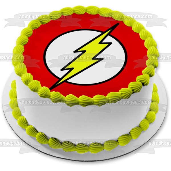 The Flash Logo Lightning Bolt Edible Cake Topper Image ABPID05068 For Cheap