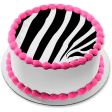 Zebra Stripes Pattern Black White Custom Colors Edible Cake Topper Image ABPID04078 For Discount