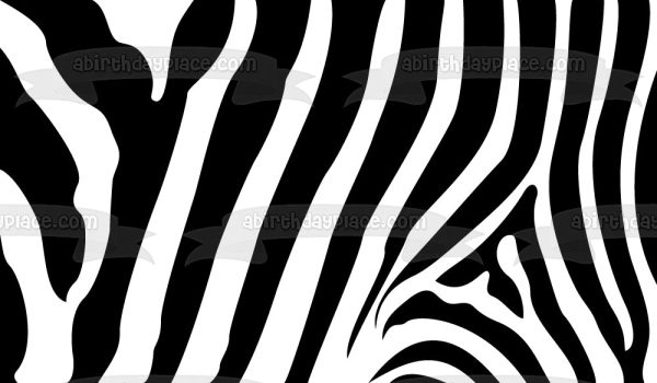 Zebra Stripes Pattern Black White Custom Colors Edible Cake Topper Image ABPID04078 For Discount