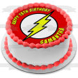 The Flash Logo Lightning Bolt Edible Cake Topper Image ABPID05068 For Cheap