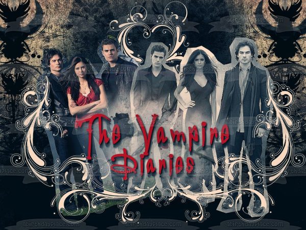 The Vampire Diaries Damon Salvator and Katerina Petrova Edible Cake Topper Image ABPID05122 Cheap