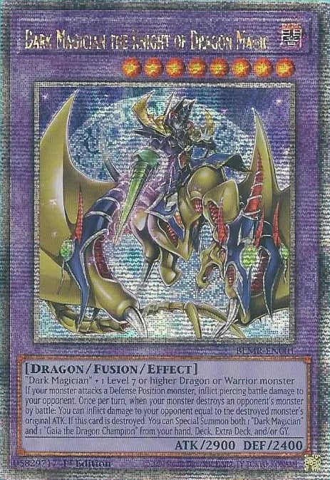 Dark Magician the Knight of Dragon Magic [BLMR-EN001] Quarter Century Secret Rare on Sale